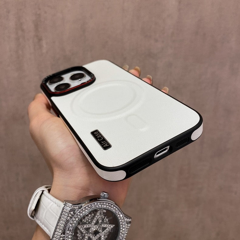 Leather Magnetic Clear Case for iPhone