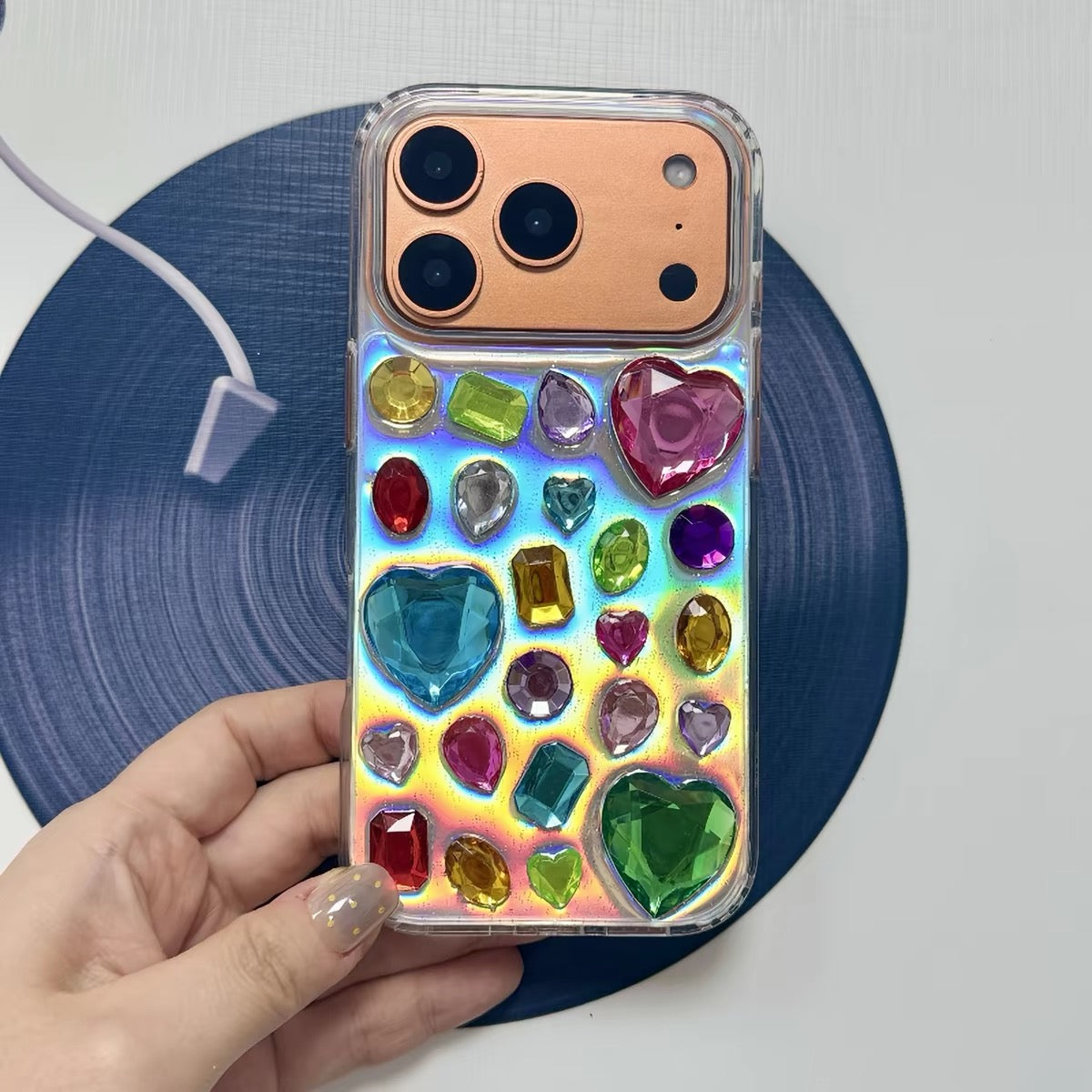Colorful Gemstone Rhinestone iPhone Case